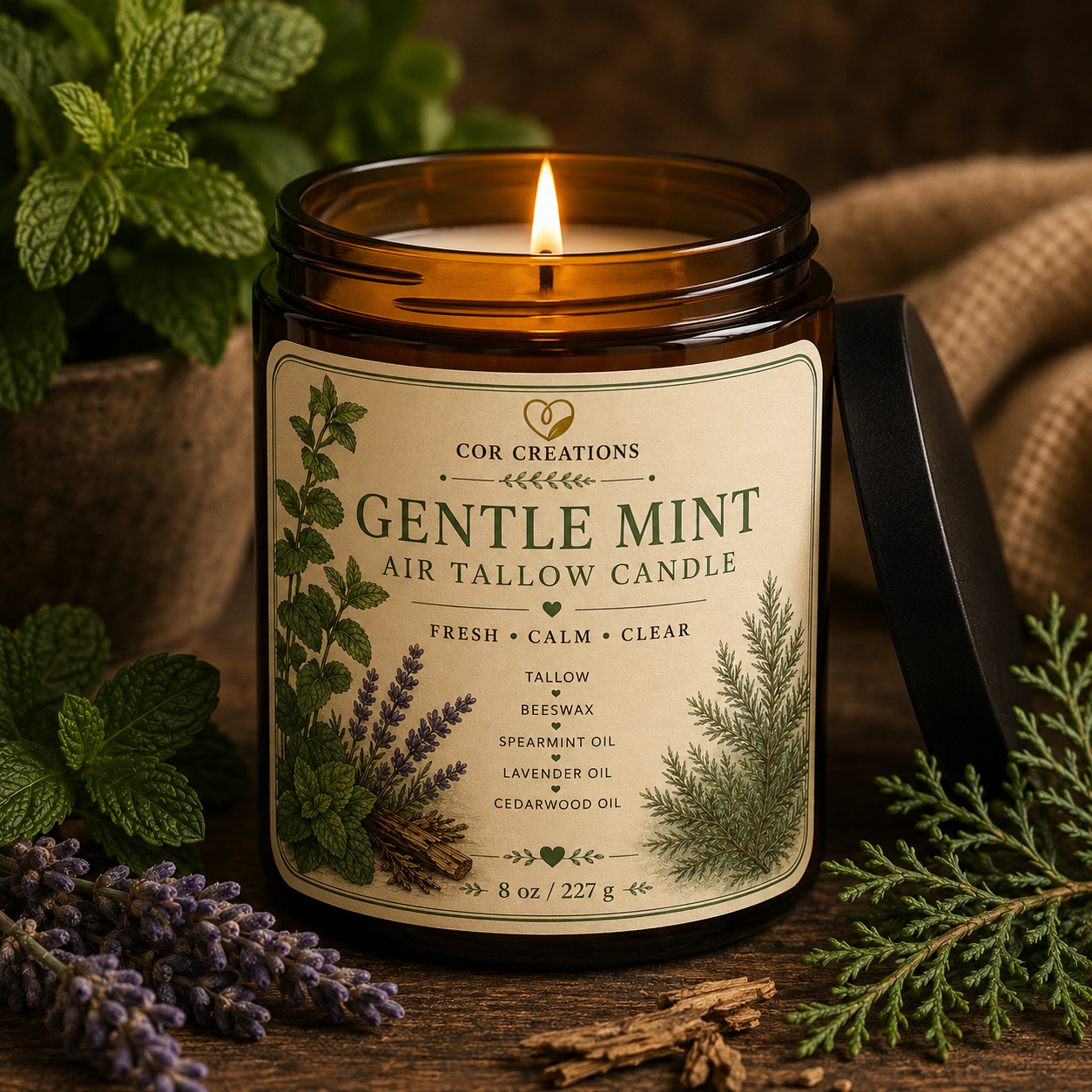 Gentle Mint Air Tallow Candle