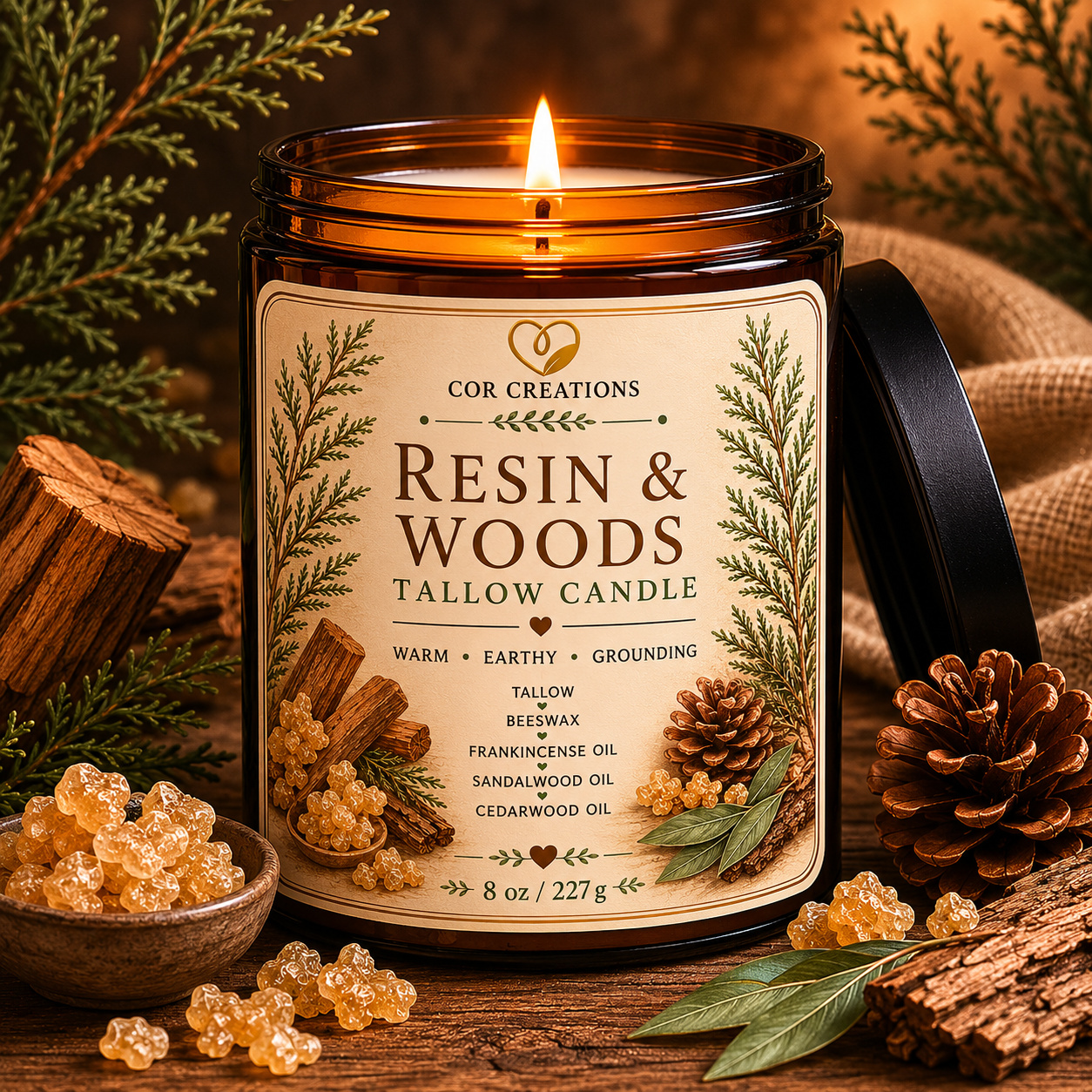 Resin & Woods Tallow Candle